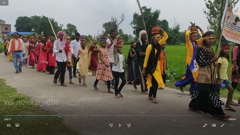 नरसही मन्दिरमा शिवलिंग स्थापना, कलश यात्रामा महिला पुरूषकाे उत्साहजनक सहभागिता