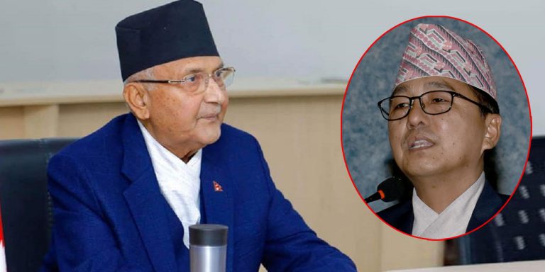 राजेन्द्र लिङ्देन पुगे ओलीको चुनाव क्षेत्रमा