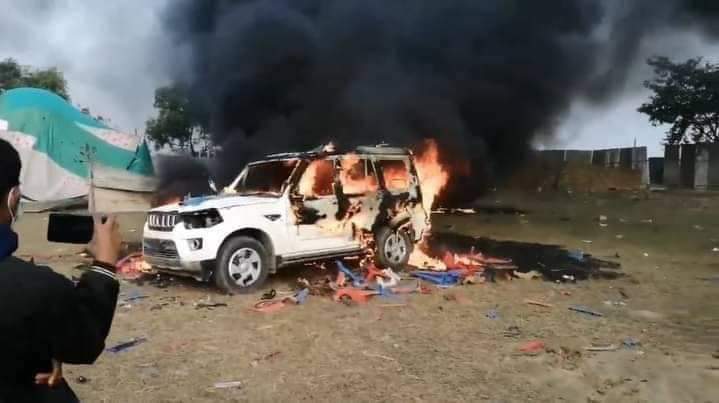 सुनसरीको महोत्सवमा आगजनी र तोडफोड