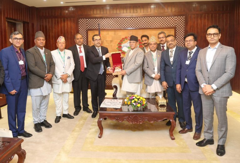 प्रधानमन्त्री दाहालकाे भारतीय उद्योग परिसंघको प्रतिनिधिमण्डलसँग भेटवार्ता